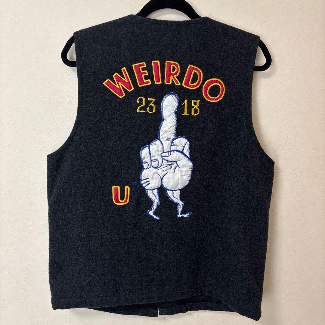 美品　Weirdo FUCK U VEST（ファックユー ベスト）　ウールベスト