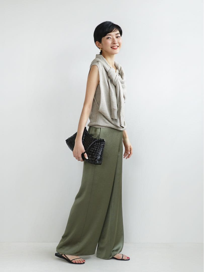 ハウント(着用1回)ヴィンテージサテンワイドパンツ