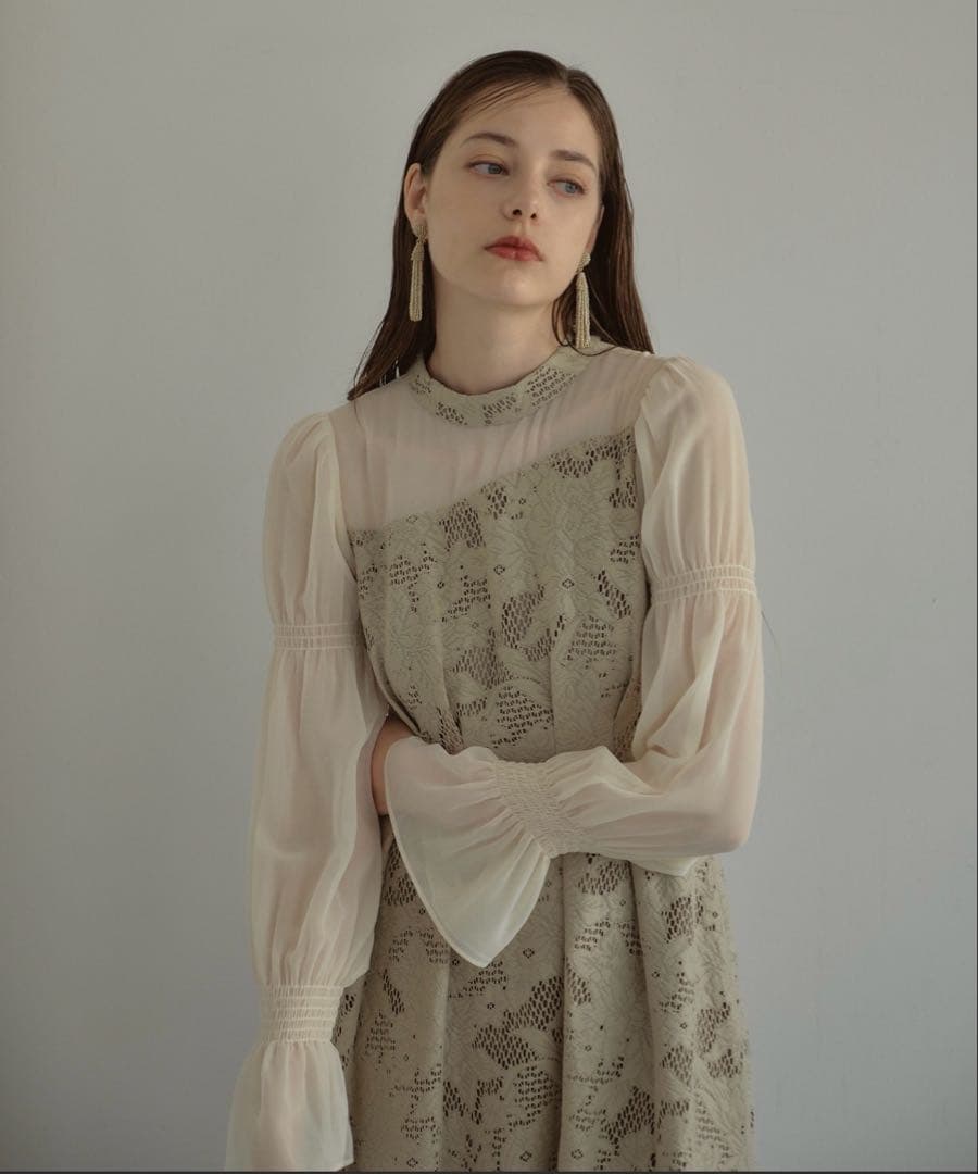 ANDRESD アシンメトリータックドレス　Mサイズ　オケージョンドレス　結婚式