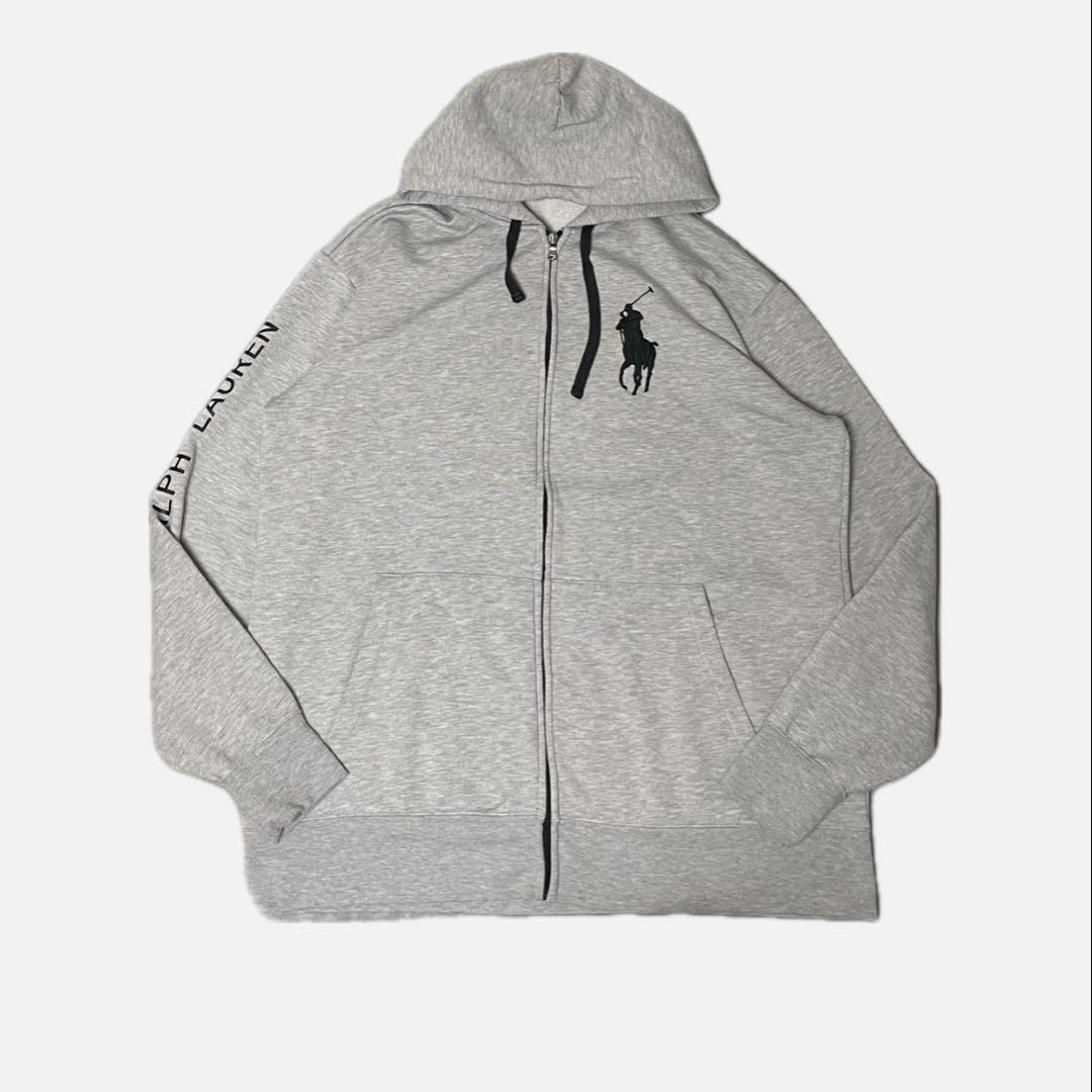 ポロラルフローレン フルジップパーカー ビッグポニー　刺繍　袖プリント